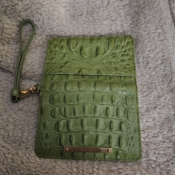 Brahmin Green Croc-Embossed Wristlet - Picture 3 of 16